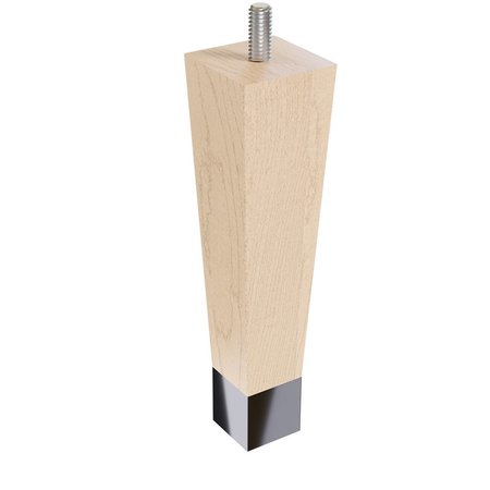 DESIGNS OF DISTINCTION 6" Square Tapered Leg with bolt and 1" Satin Brass Ferrule - Hardwood 01241006MASB6